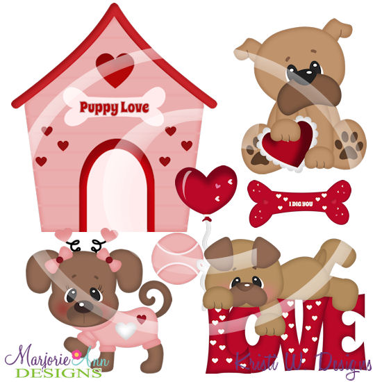 Puppy Love 2 SVG Cutting Files + Clipart - Click Image to Close